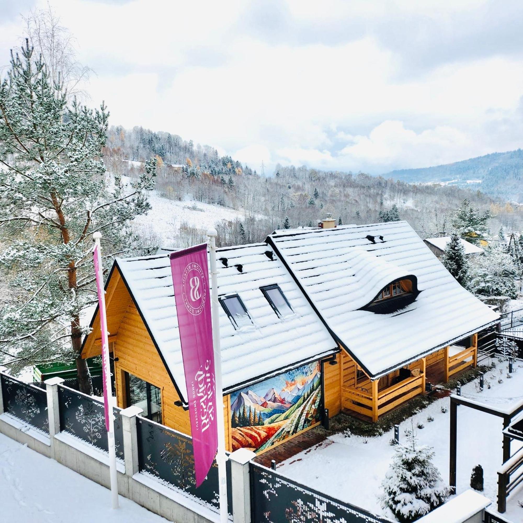 Ferienwohnung Stylowe Beskidy - Luksusowe Domki Z Saunami I Jacuzzi Mutne Exterior foto