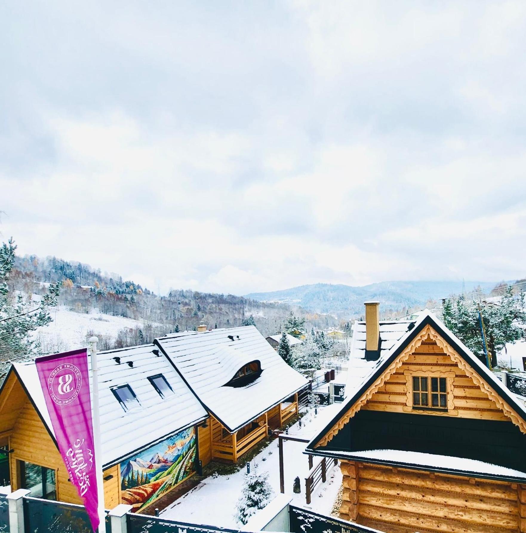 Ferienwohnung Stylowe Beskidy - Luksusowe Domki Z Saunami I Jacuzzi Mutne Exterior foto